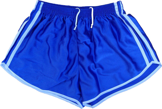 New Vintage 1990s French army blue gym shorts sports dead stock sprinter silky athletic running