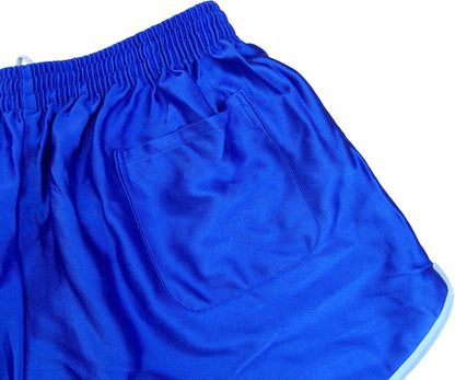 New Vintage 1990s French army blue gym shorts sports dead stock sprinter silky athletic running