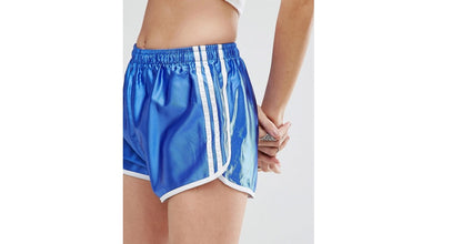 New Vintage 1990s Women's French army blue gym shorts sports dead stock sprinter silky athletic
