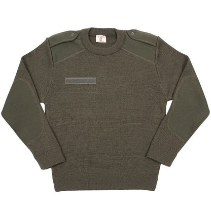 Vintage 1980s French army jumper pullover sweatshirt military olive stretchy