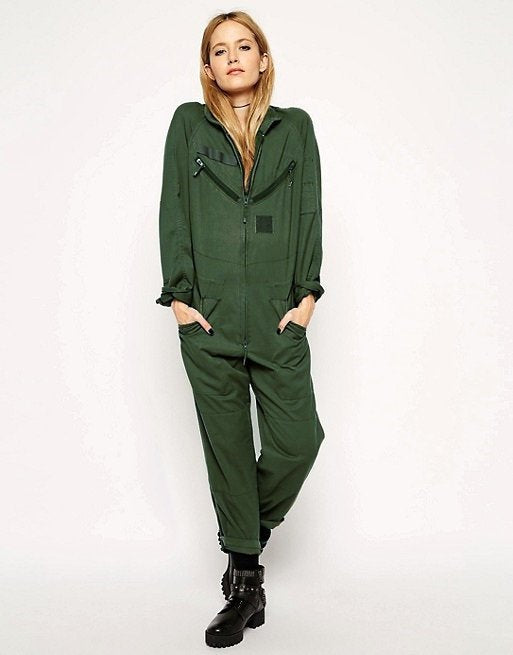 Vintage French army tanker jump suit coverall combi overall military boiler women
