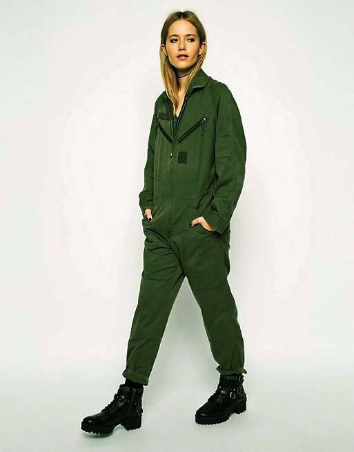 Vintage French army tanker jump suit coverall combi overall military boiler women