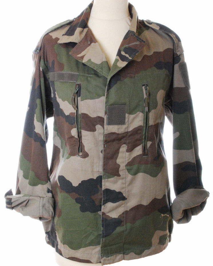 Vintage Women's French F2 camo jacket coat surplus army military retro urban ladies