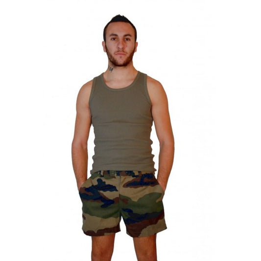 Vintage 1990s French army camo shorts military camouflage woodland CCE
