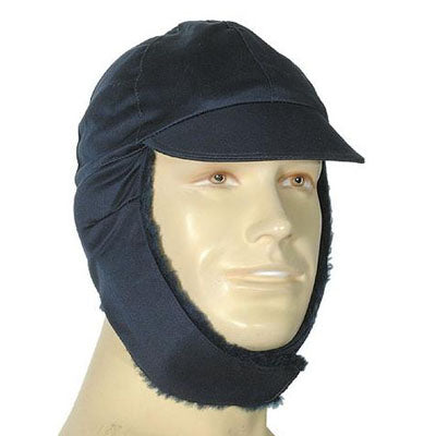 Vintage 1970s 1980s German navy military winter cap beret army hat bundesmarineblue baseball peaked  faux fur
