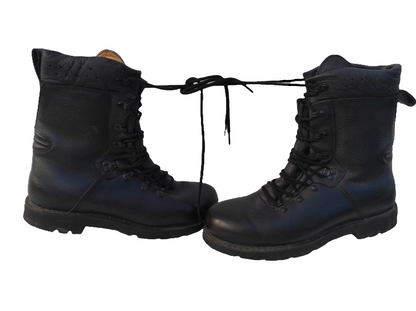 Authentic German army black leather paratrooper boots para combat assault military lined