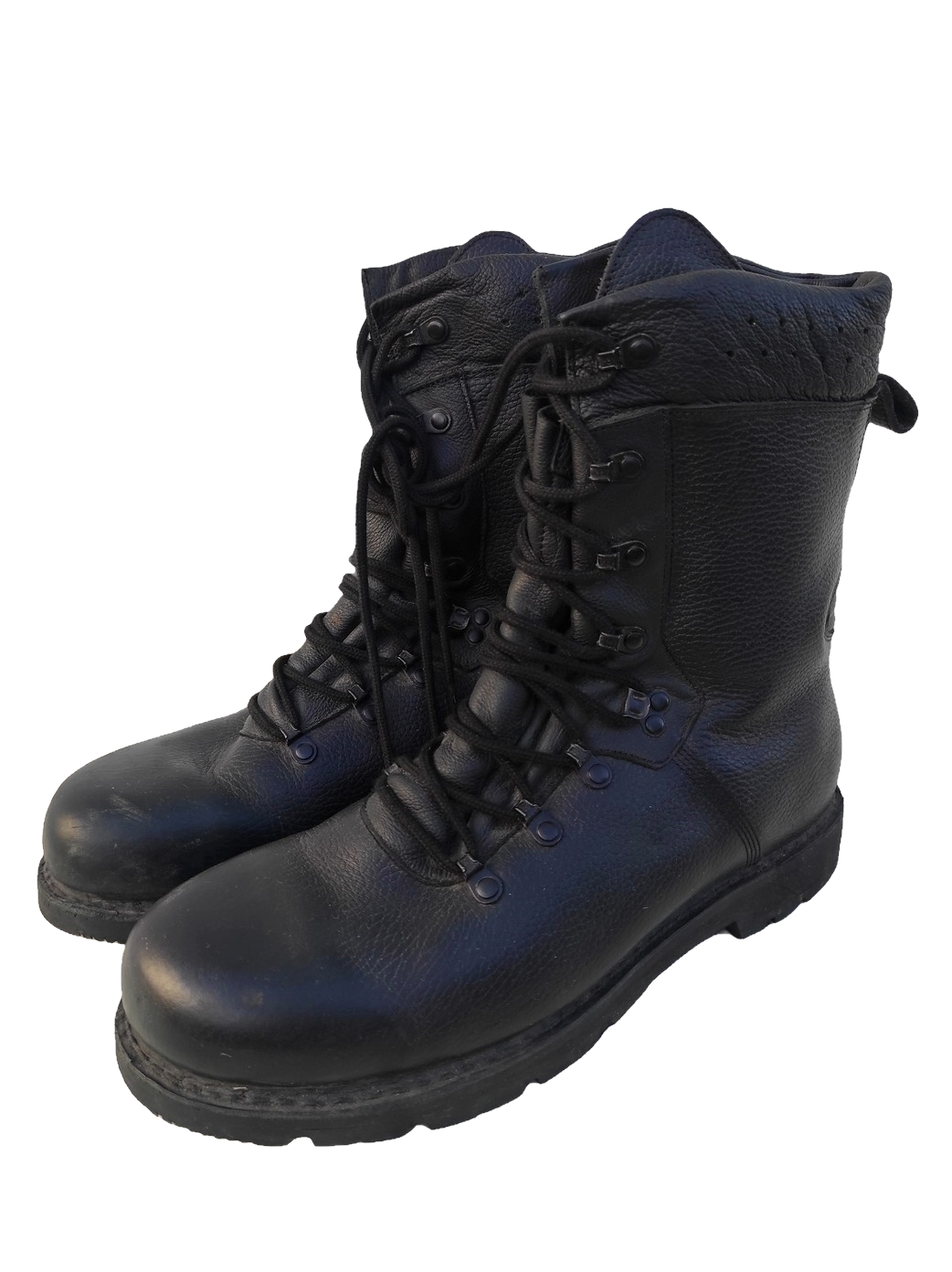 Authentic German army black leather paratrooper boots para combat assault military lined