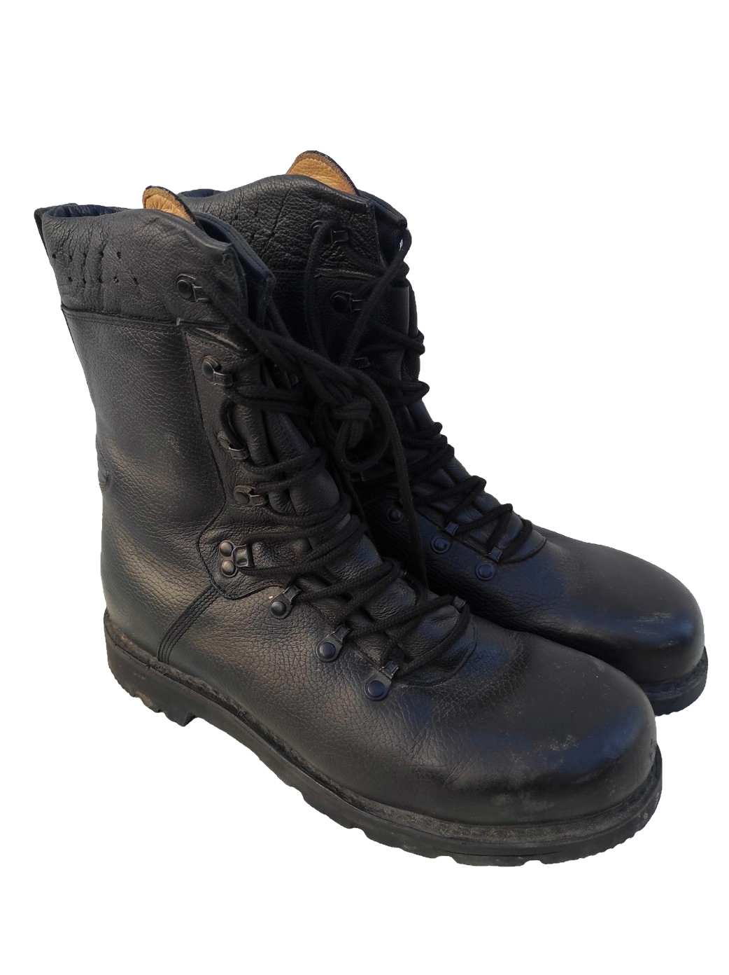 Authentic German army black leather paratrooper boots para combat assault military lined