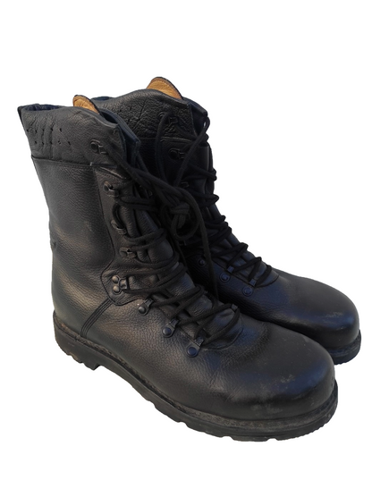 Authentic German army black leather paratrooper boots para combat assault military lined
