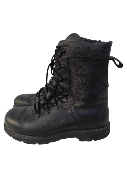 Authentic German army black leather paratrooper boots para combat assault military lined