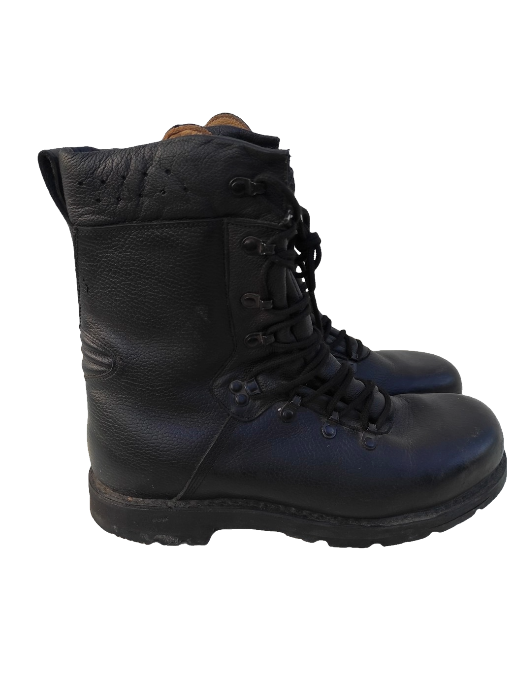 Authentic German army black leather paratrooper boots para combat assault military lined