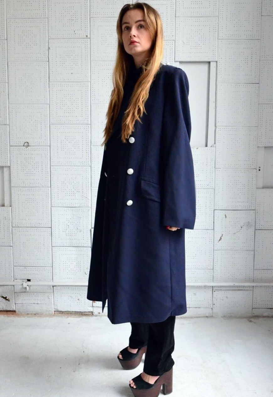 vintage 90s Womens German Luftwaffe Air Force Gaberdine Trench coat greatcoat