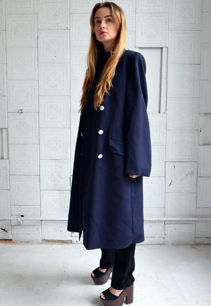 vintage 90s Womens German Luftwaffe Air Force Gaberdine Trench coat greatcoat