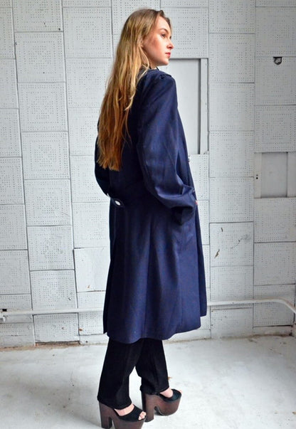 vintage 90s Womens German Luftwaffe Air Force Gaberdine Trench coat greatcoat