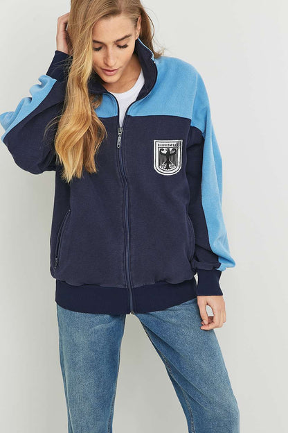 Vintage German Army Bundeswehr Tracksuit Top jacket coat hoody military  sweatshirt vintage retro women