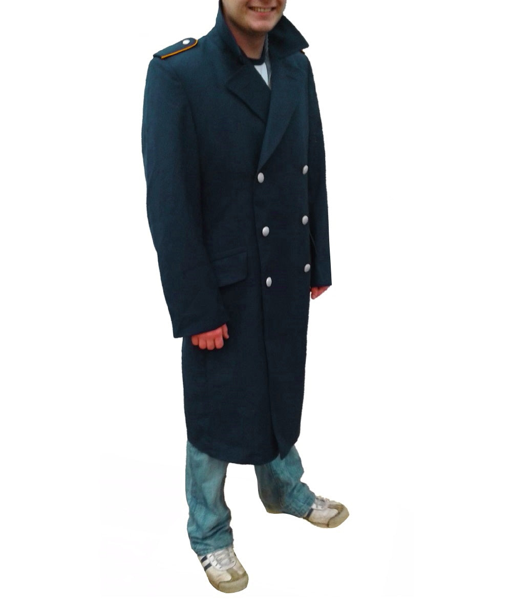 Vintage 1990s Double breasted German Luftwaffe Air Force Gaberdine Trenchcoat Greatcoat trench military overcoat coat