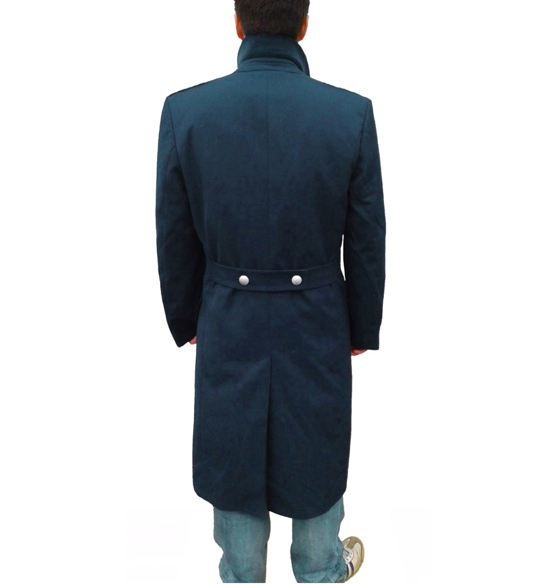 Vintage 1990s Double breasted German Luftwaffe Air Force Gaberdine Trenchcoat Greatcoat trench military overcoat coat