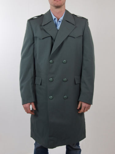 Vintage Italian Grey Army trenchcoat greatcoat mac mack macintosh coat raincoat overcoat
