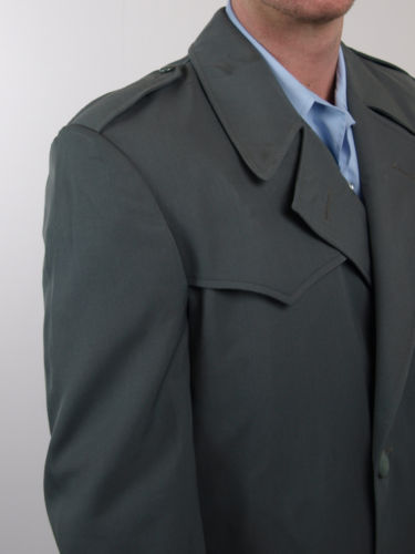 Vintage Italian Grey Army trenchcoat greatcoat mac mack macintosh coat raincoat overcoat