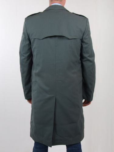 Vintage Italian Grey Army trenchcoat greatcoat mac mack macintosh coat raincoat overcoat