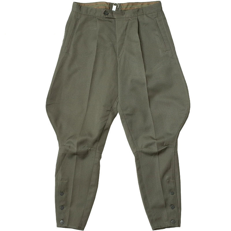 Vintage East German Grey dress breeches trousers pants communist NVA DDR GDR military bottoms Soviet Era jodhpurs riding trousers belt loops