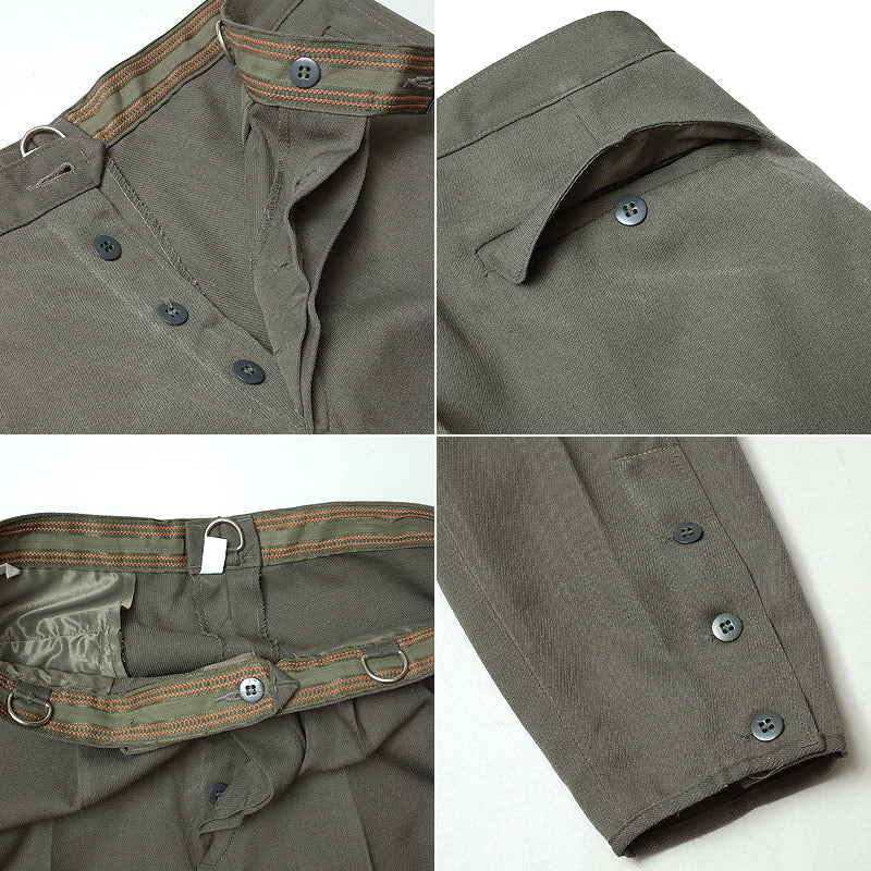 Vintage East German Grey dress breeches trousers pants communist NVA DDR GDR military bottoms Soviet Era jodhpurs riding trousers belt loops