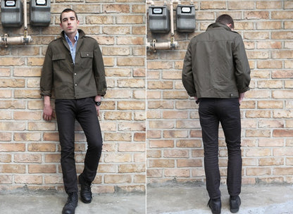 Vintage Hungarian communist ike jacket army coat eisenhower denim like soviet era