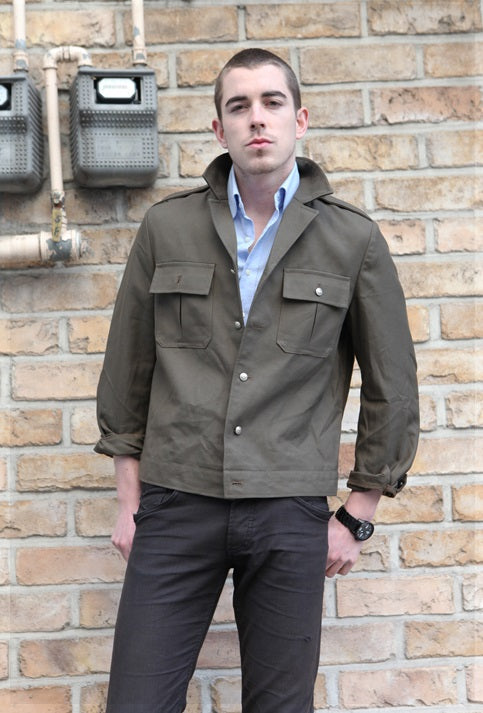 Vintage Hungarian communist ike jacket army coat eisenhower denim like soviet era