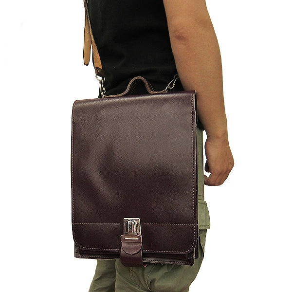 New Vintage Brown Leather Hungarian army communist document case map shoulder bag carrier military soviet era