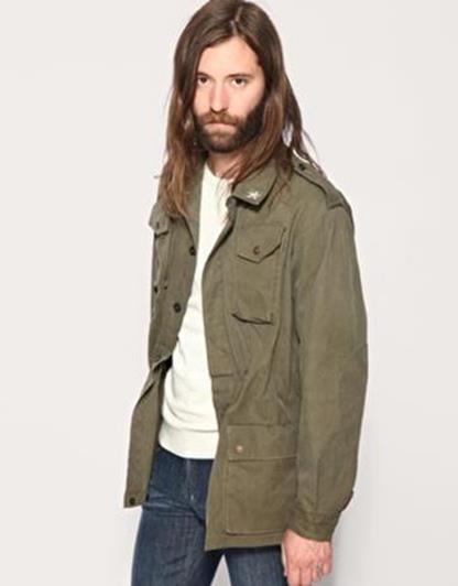 Vintage Italian Army field jacket olive khaki military elasticated waist