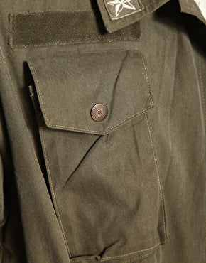 Vintage Italian Army field jacket olive khaki military elasticated waist