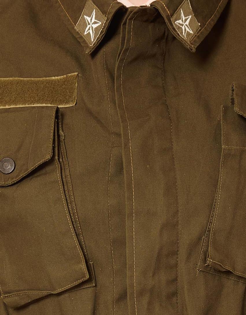 Women's vintage 1970s Italian army jacket military f2 retro khaki coat olive elasticated waist