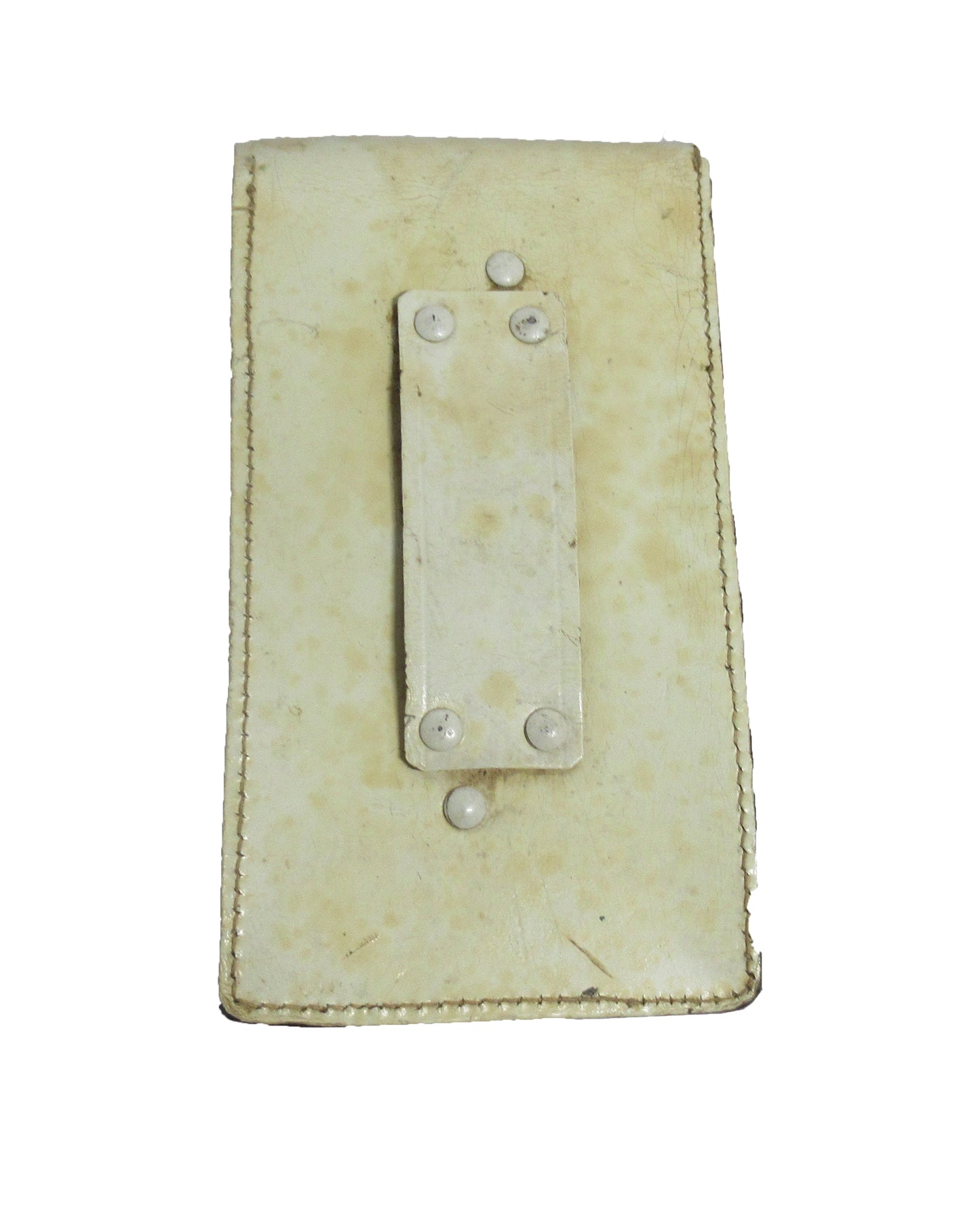 Vintage Italian army white leather magazine pouch ammo belt military ammunition 1960s long