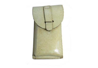Vintage Italian army white leather magazine pouch ammo belt military ammunition 1960s long
