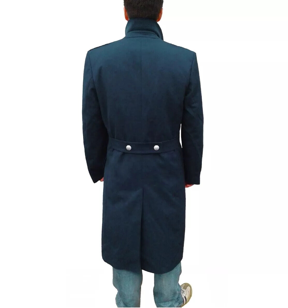 Vintage 1990s Double breasted German Luftwaffe Air Force Gaberdine Trenchcoat Greatcoat trench military overcoat coat epulettes