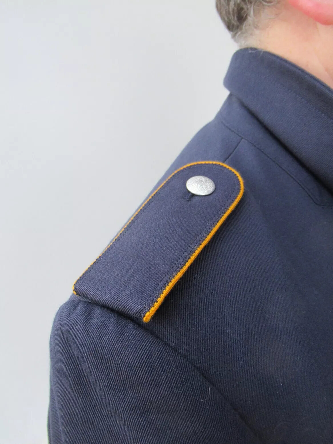 Vintage 1990s Double breasted German Luftwaffe Air Force Gaberdine Trenchcoat Greatcoat trench military overcoat coat epulettes
