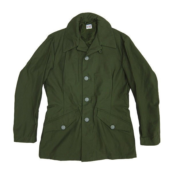 New Vintage 1960s 1970s Swedish Army jacket M59 military coat combat field green unissued olive