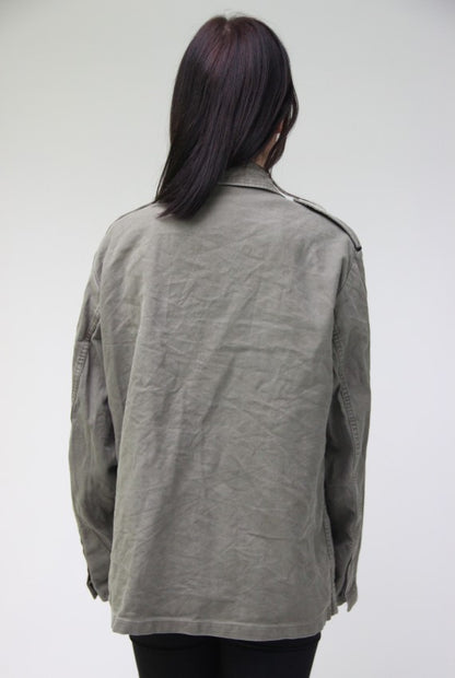 vintage German army field moleskin shirt jacket coat fieldshirt olive khaki military oversized, new type 1985-1991 women