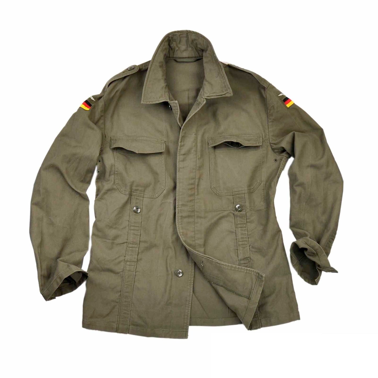 New Unissued German army field moleskin shirt jacket coat fieldshirt olive khaki military old type, 1968-1985