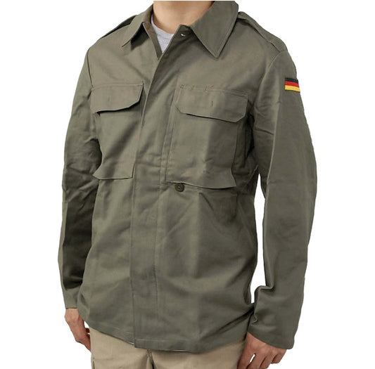 New Unissued German army moleskin shirt jacket coat fieldshirt olive khaki military, new type, 1985-1991