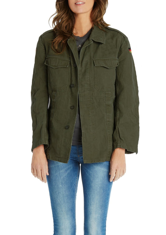 New Unissued German army field moleskin shirt jacket coat fieldshirt olive khaki military oversized, old type 1968-1985 women