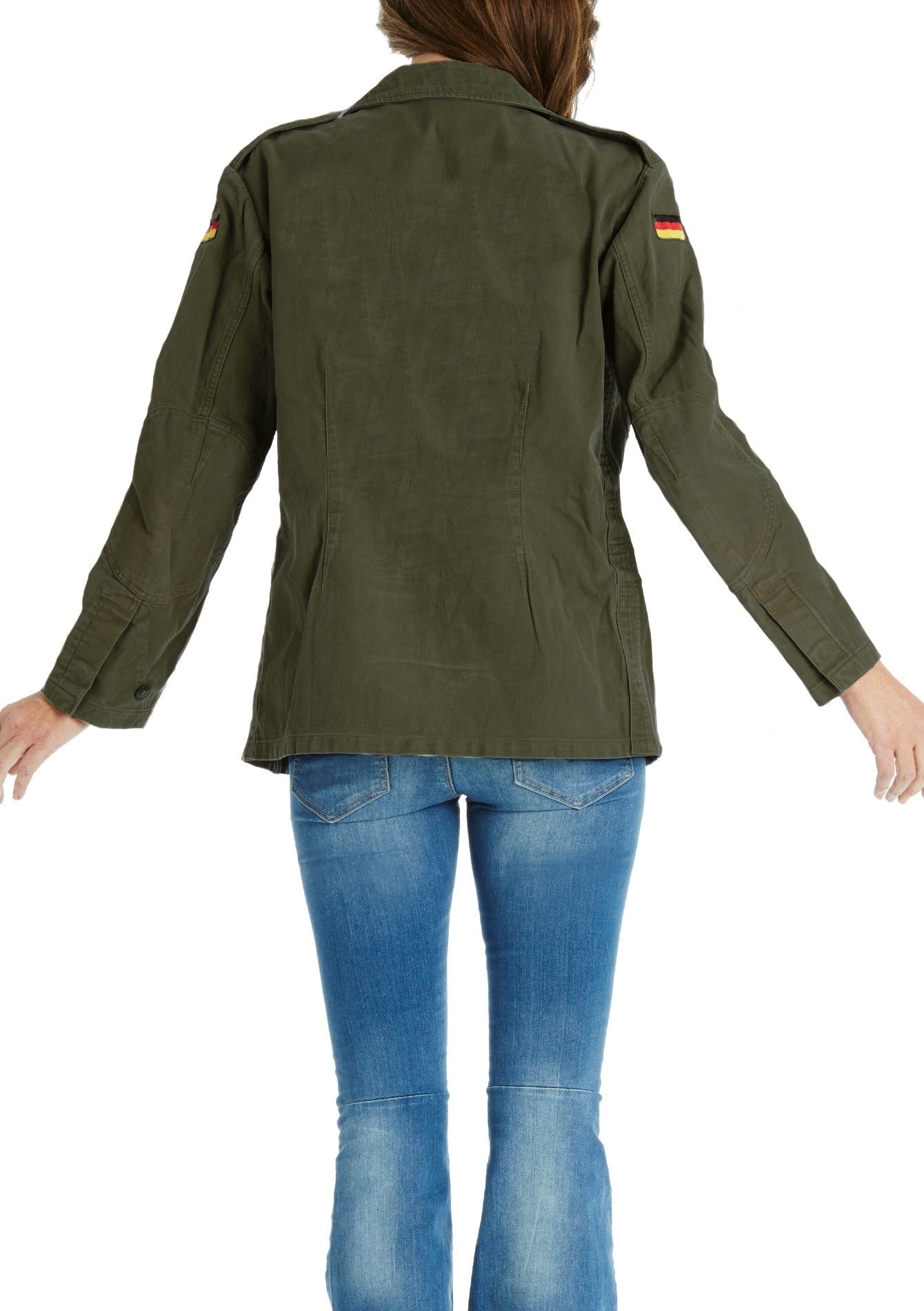 New Unissued German army field moleskin shirt jacket coat fieldshirt olive khaki military oversized, old type 1968-1985 women