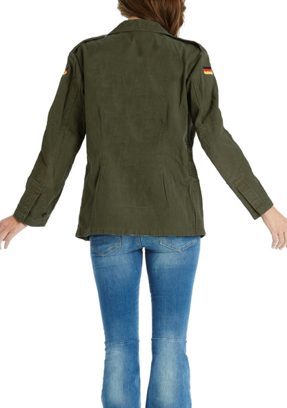 New Unissued German army field moleskin shirt jacket coat fieldshirt olive khaki military oversized, old type 1968-1985 women