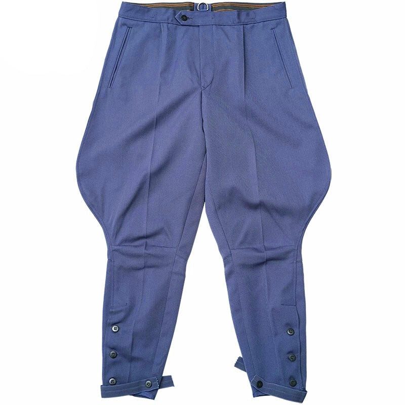 Unissued Vintage East German women's blue dress breeches trousers pants communist NVA DDR GDR military bottoms Soviet Era jodhpurs riding