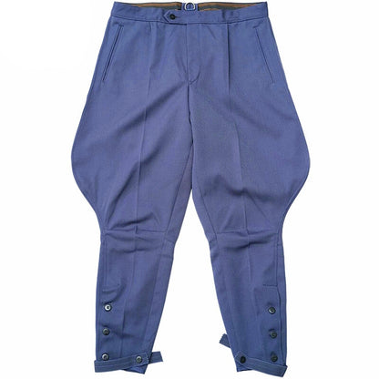 Unissued Vintage East German women's blue dress breeches trousers pants communist NVA DDR GDR military bottoms Soviet Era jodhpurs riding