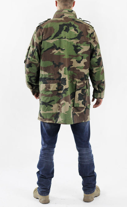 Vintage Slovakian Army Woodland Camo Parka military coat jacket camouflage 1990s