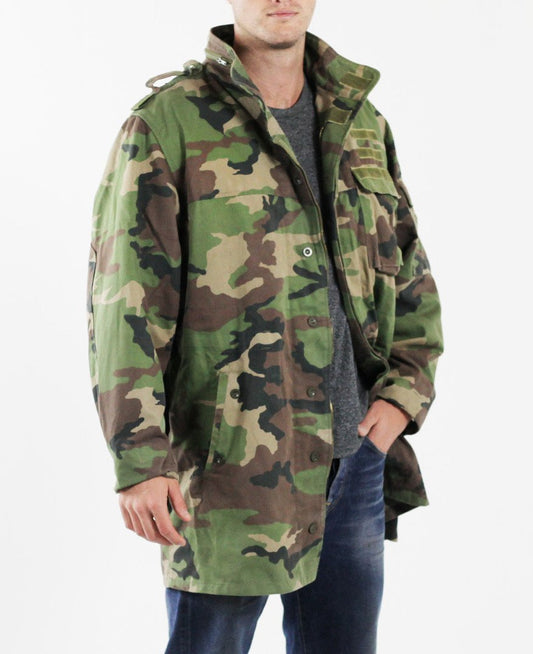 Vintage Slovakian Army Woodland Camo Parka military coat jacket camouflage 1990s