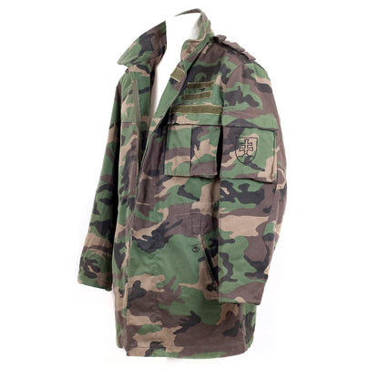 Vintage Slovakian Army Woodland Camo Parka military coat jacket camouflage 1990s