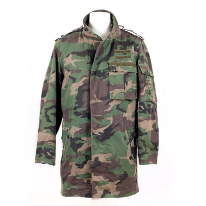 Vintage Slovakian Army Woodland Camo Parka military coat jacket camouflage 1990s