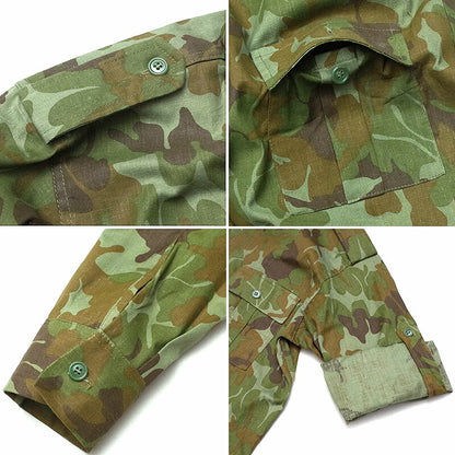 Vintage 1990s Romanian army M90 shirt fieldshirt camo camouflage leaf military fieldshirt
